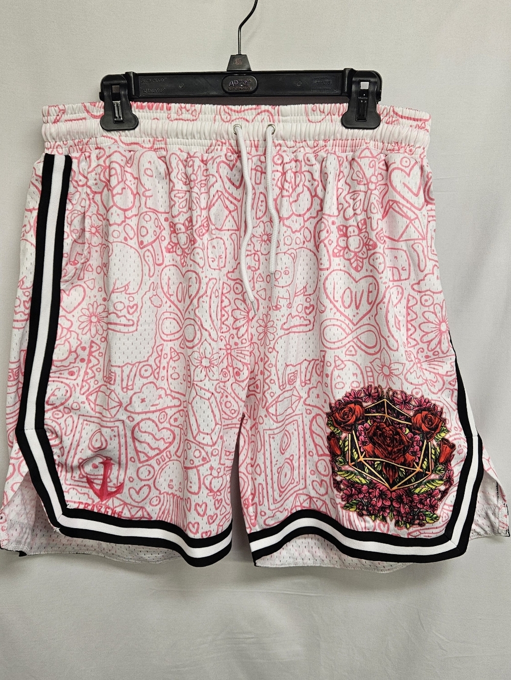 Tpazghe Men’s Athletic Mesh Shorts Training Basketball Gym Paisley White Pink 2x
